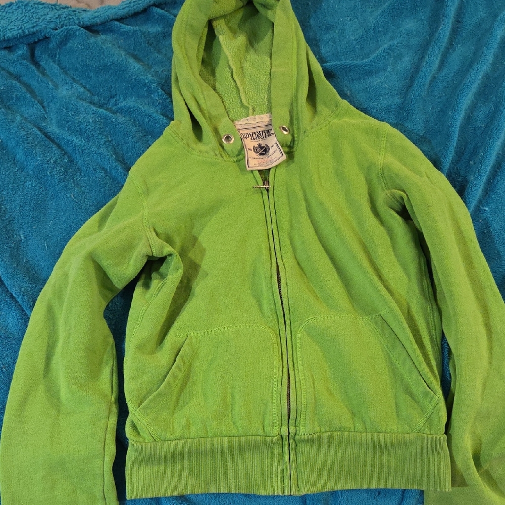 Victoria's Secret Green Zip Up Hoodie